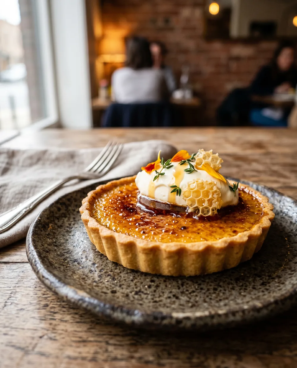 Burnt honey tart